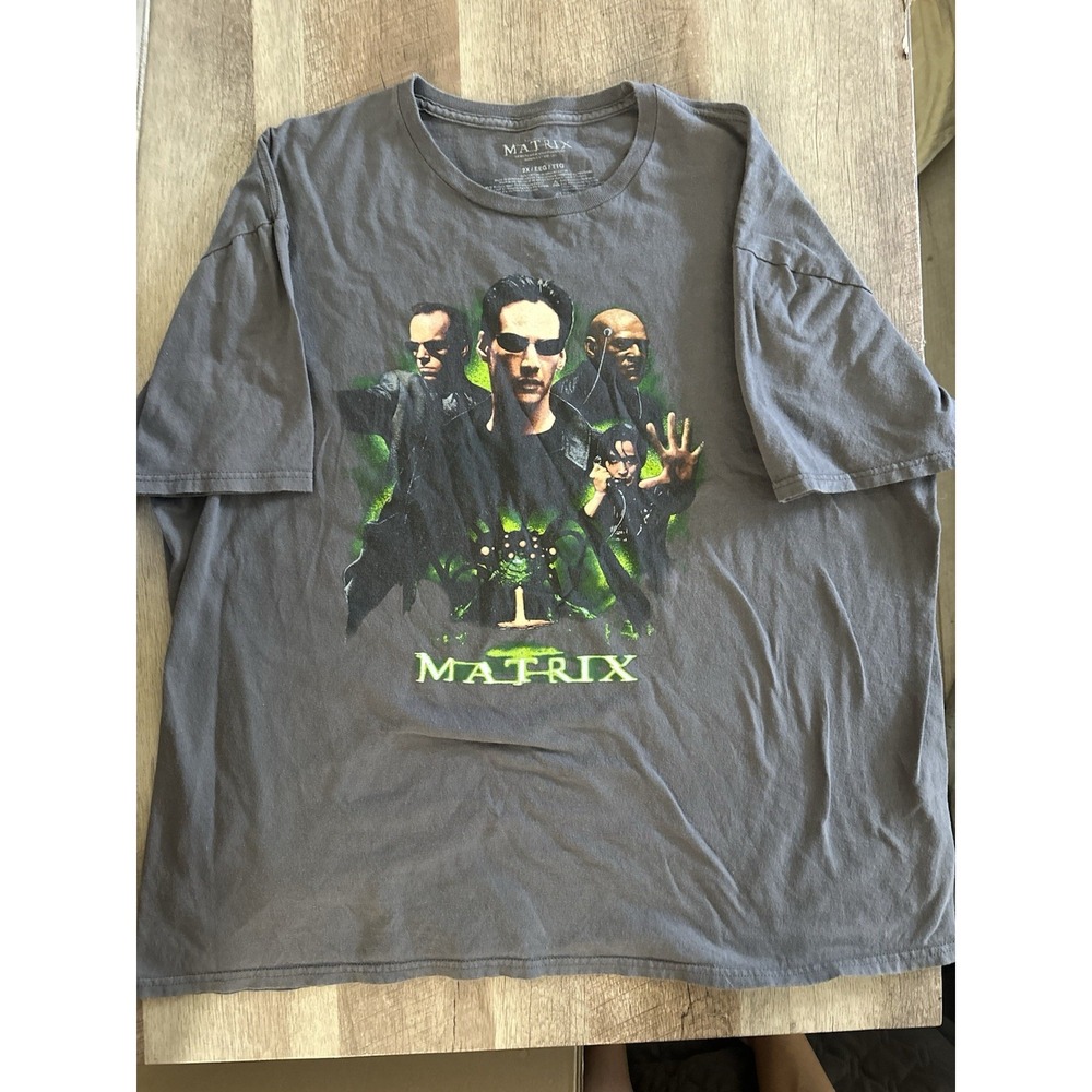 The Matrix Movie Graphic Tee Gray XL Neo Morpheus Trinity Shirt